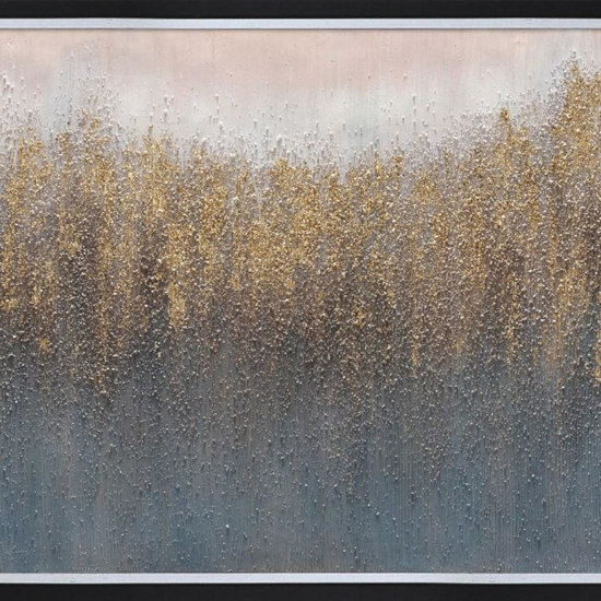 Quadro astratto moderno 65x150 cm materico cornice legno nero e argento