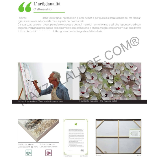 Quandro astratto su tela 60x120 verticale cornice legno nero