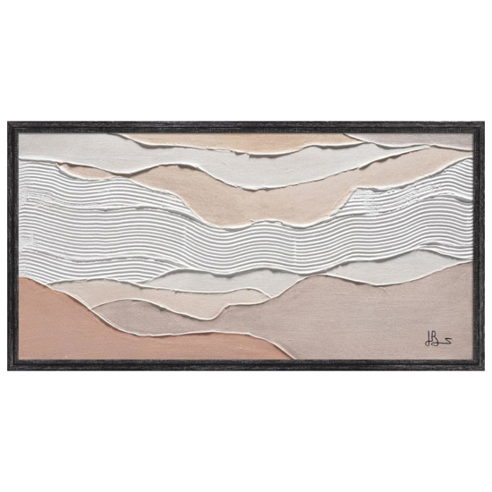 Quadro 60x120cm astratto materico colori caldi cornice legno
