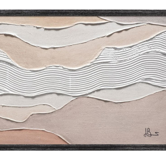 Quadro 60x120cm astratto materico colori caldi cornice legno