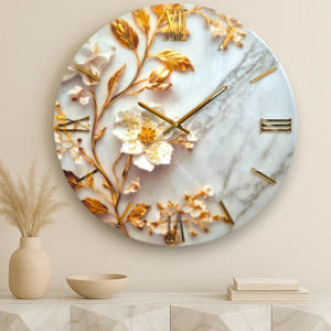 Grande orologio per parete 100cm floreale moderno per soggiorno
