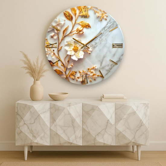Orologio per parete 40cm fiore in resina rotondo moderno