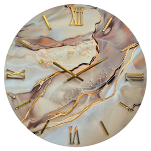 Orologio per parete luxy 40cm di resina moderno effetto marmo