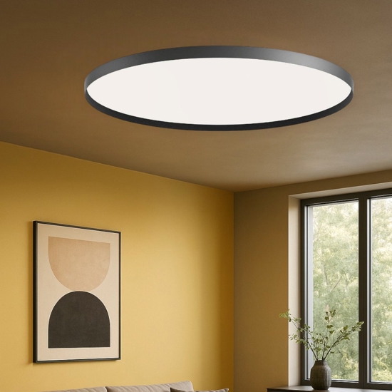 Gea luce acelia plafoniera moderna led 76w da 3000k a 4000k nera sottile