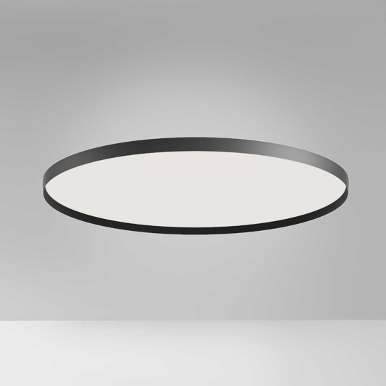 Gea luce acelia plafoniera moderna led 76w da 3000k a 4000k nera sottile