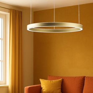 Gea luce criseide lampadario moderno led 100w 3000k colore oro