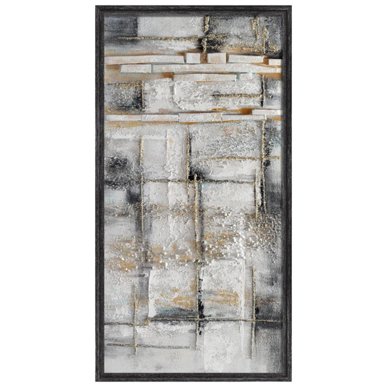 Quadro 120x60 cm astratto pittura a rilievo cornice in legno