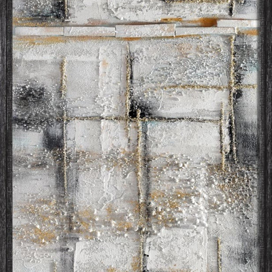 Quadro 120x60 cm astratto pittura a rilievo cornice in legno