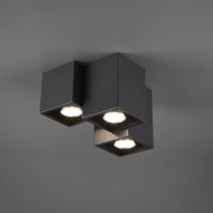 Plafoniera cubi nero design moderna