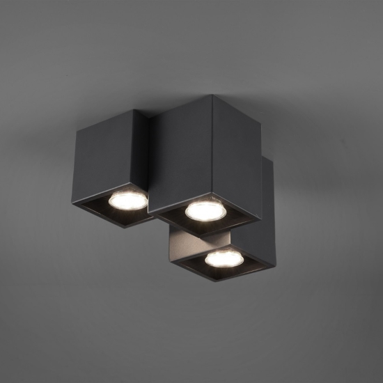 Plafoniera cubi nero design moderna