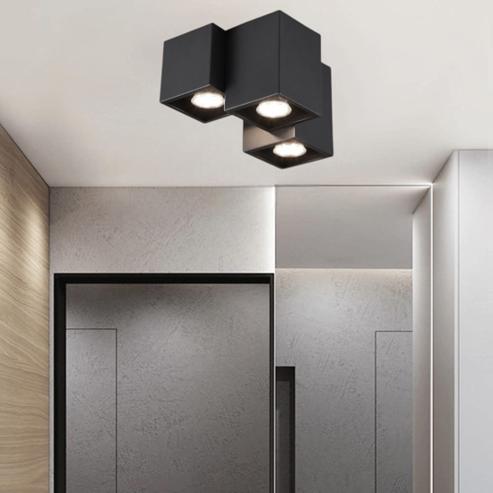 Plafoniera cubi nero design moderna