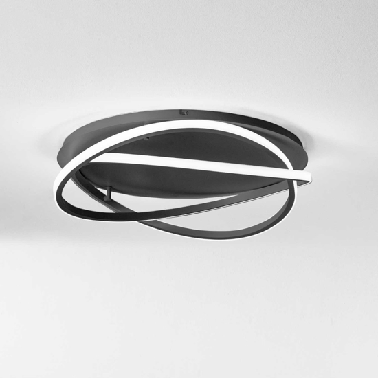 Gea luce atia plafoniera moderna led 50w 3000k nera circolare