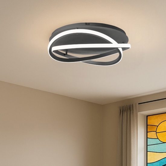 Gea luce atia plafoniera moderna led 40w 3000k nera design originale
