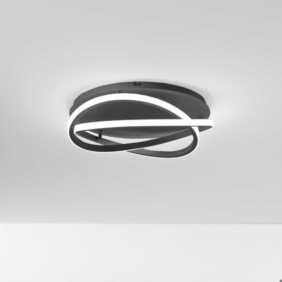Gea luce atia plafoniera moderna led 40w 3000k nera design originale