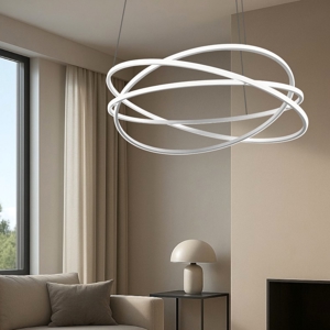 Gea luce atia lampadario moderno led 120w 3000k bianco minimal