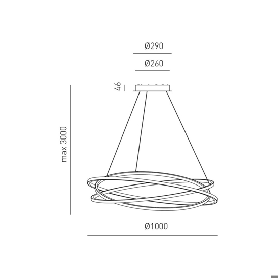 Gea luce atia lampadario moderno led 120w 3000k bianco minimal