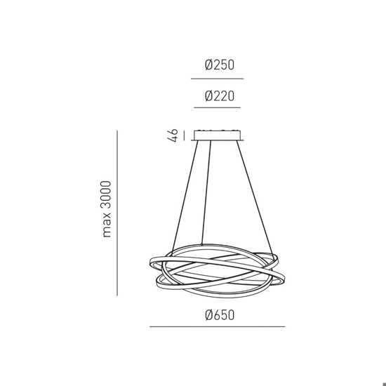 Gea luce atia lampadario cucina led 80w 3000k design moderno