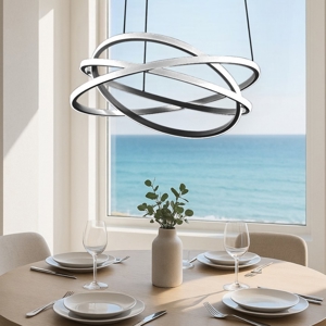 Gea luce atia lampadario cucina led 80w 3000k nero moderno