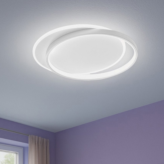Gea luce christine plafoniera moderna led 48w 3000k rotonda sottile