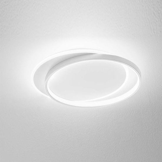 Gea luce christine plafoniera moderna led 65w 3000k tonda per salotto