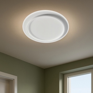 Gea luce dharma plafoniera moderna led 40w 3000k bianca doppio cerchio