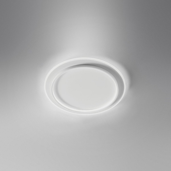 Gea luce dharma plafoniera moderna led 40w 3000k bianca doppio cerchio