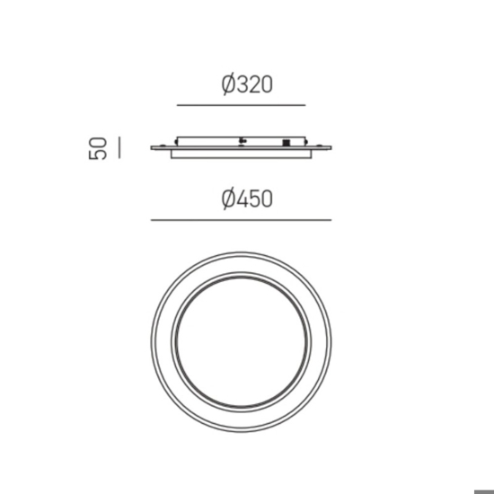 Gea luce dharma plafoniera moderna led 40w 3000k bianca doppio cerchio