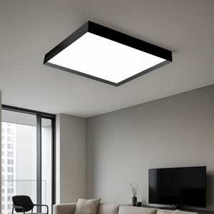Gea luce aoi plafoniera moderna led 80w da 3000k a 4000k nera quadrata