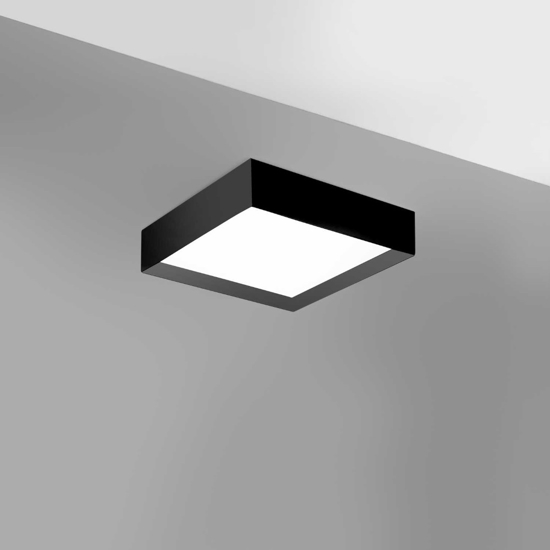 Gea luce aoi plafoniera moderna led 30w da 3000k a 4000k nera