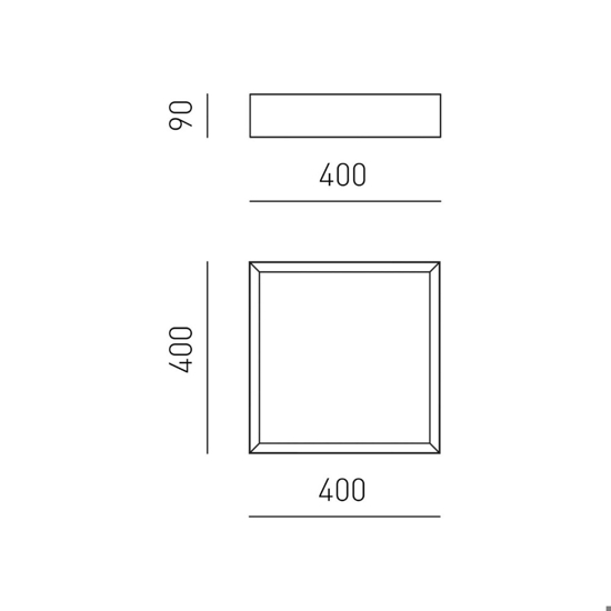 Gea luce aoi plafoniera moderna led 30w da 3000k a 4000k nera