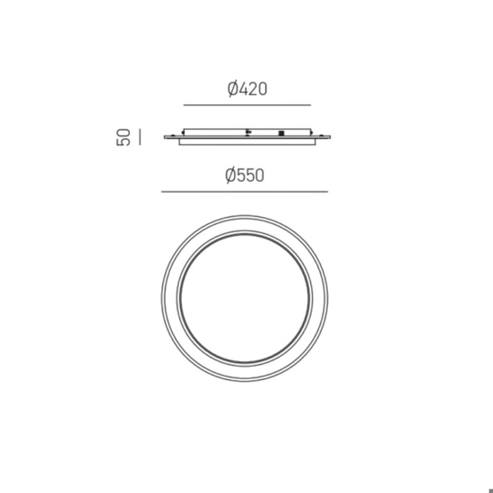 Gea luce dharma plafoniera moderna led 49w 3000k bianca circolare