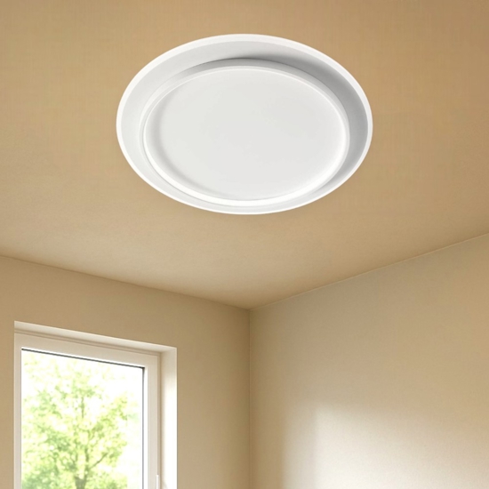 Gea luce dharma plafoniera moderna led 65w 3000k tonda per salotto