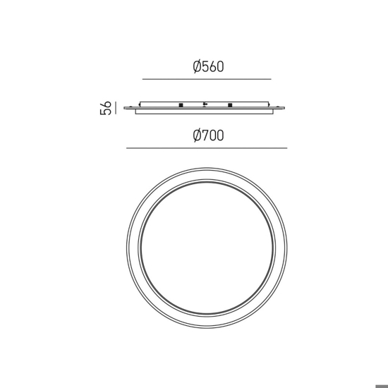 Gea luce dharma plafoniera moderna led 65w 3000k tonda per salotto