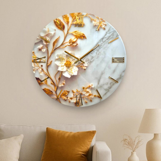 Grande orologio floreale 80cm da parete moderno per salotto