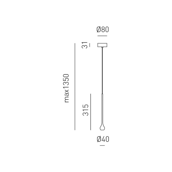 Gea luce ursula lampada a sospensione led 5w 3000k sottile colore oro