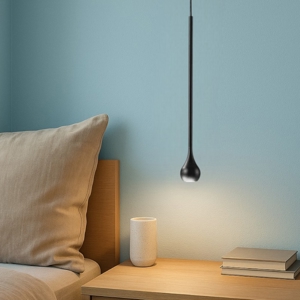 Gea luce ursula lampada a sospensione led 5w 3000k per comodino nera