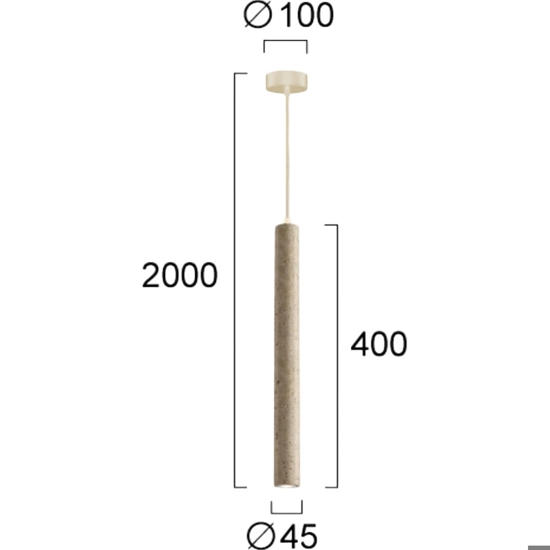 Lampada cilindro a sospensione pietra beige pepe led 7w 3000k fp