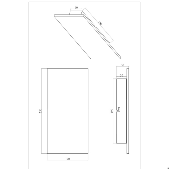 Applique di ardesia led 9w 3000k dimmerabile antracite