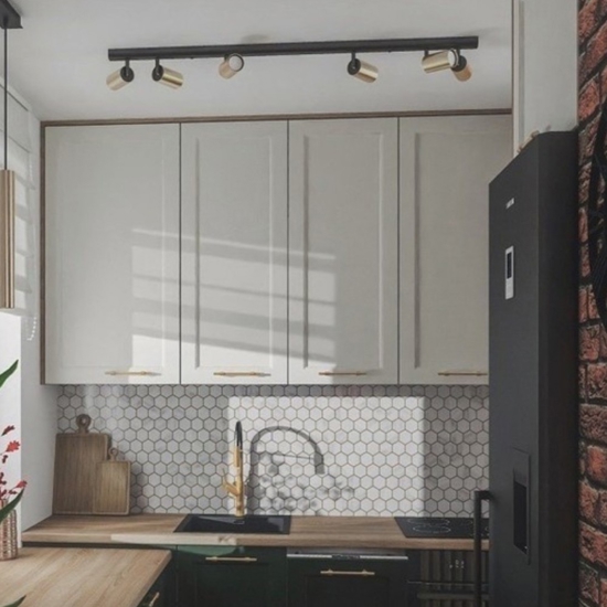 Plafoniera da soffitto con faretti orientabili nero oro