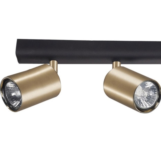 Plafoniera da soffitto con faretti orientabili nero oro