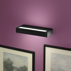 Gea luce gap applique da parete led 20w 3000k nero moderno