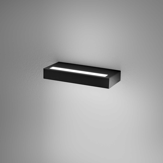 Gea luce gap applique da parete led 20w 3000k nero moderno