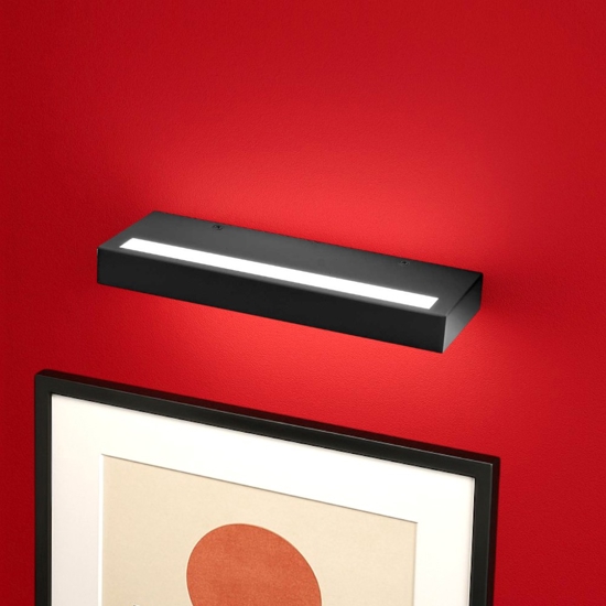 Gea luce gap applique da parete led 34w 3000k rettangolare nera