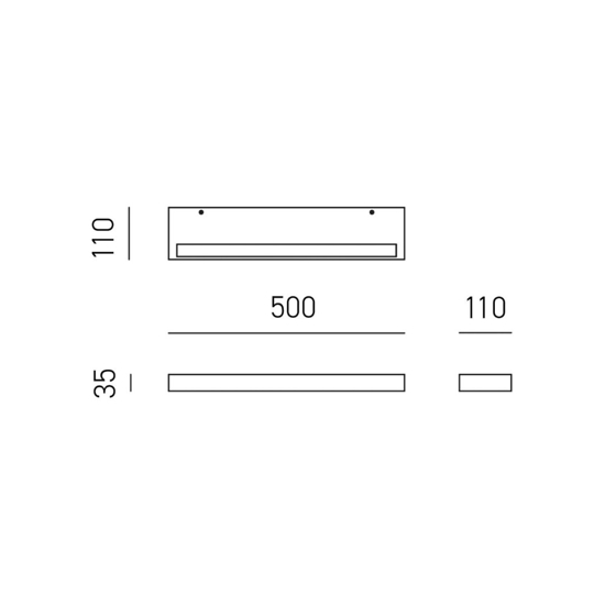 Gea luce gap applique da parete led 44w 3000k biemissione bianco