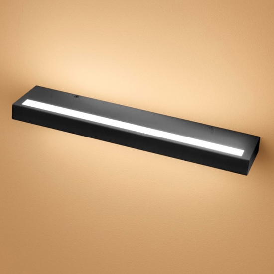 Gea luce gap applique da parete led 44w 3000k nero minimal