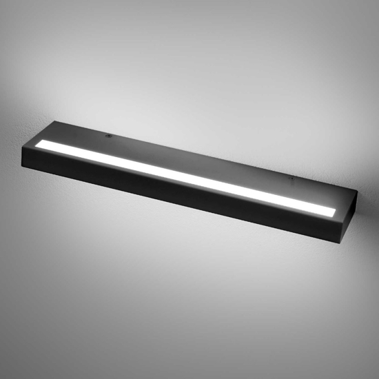 Gea luce gap applique da parete led 44w 3000k nero minimal