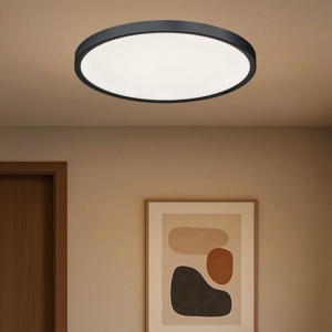 Gea luce plafoniera moderna led 24w da 3000k a 6000k nera