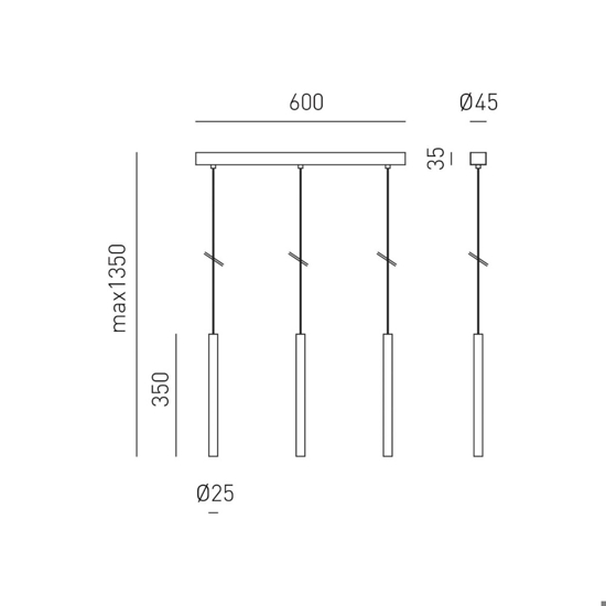 Gea luce thalassia lampadario led 21w 3000k per isola cucina
