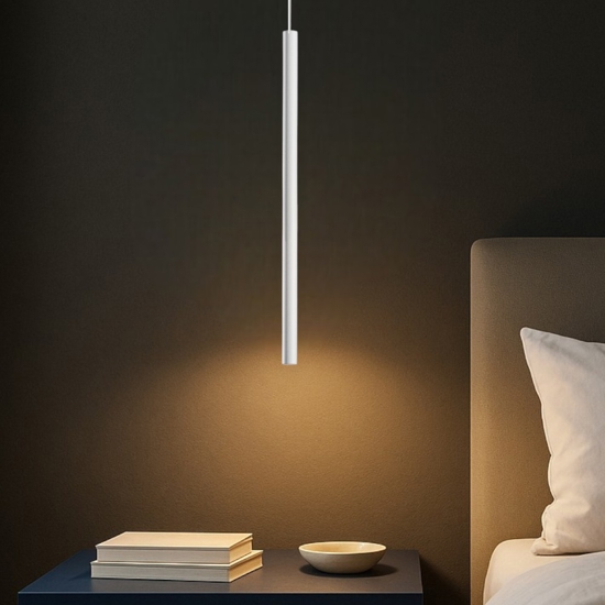 Gea luce thalassia lampada a sospensione led 7w 3000k per comodino bianca