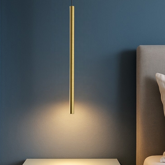 Gea luce thalassia lampada a sospensione led 7w 3000k colore oro cilidrica